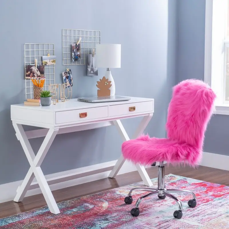 Poppy White X-base Writing Desk