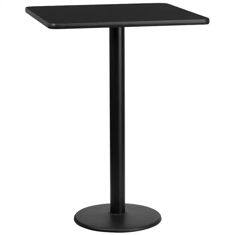 Emma and Oliver 30 Square Laminate Table Top with 18 Round Bar Height Table Base