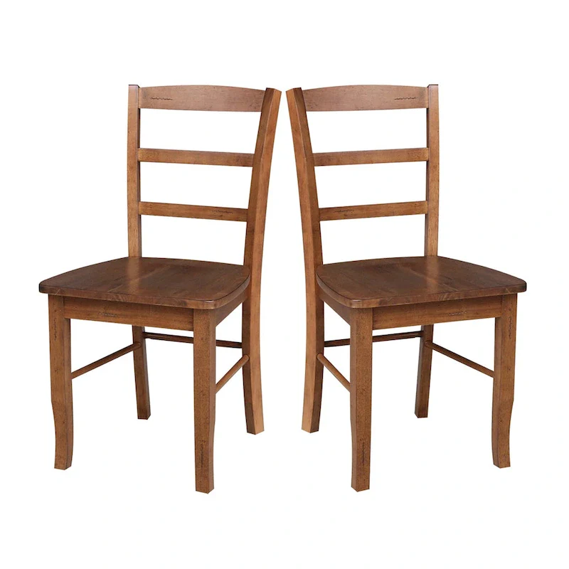 International Concepts Solid Wood Madrid Ladderback Chairs, Set of 2 - N/A