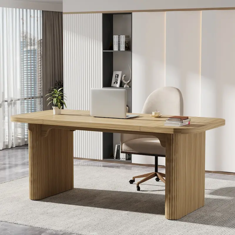 62.99 W Modern Executive Desk Simple Computer Desk with Engineered Wood Top and Legs