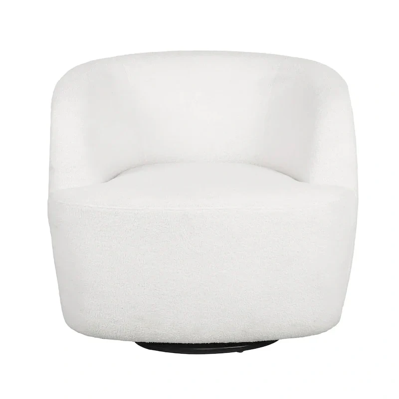 Mokena Textured Boucle Upholstered Swivel Club Chair by Christopher Knight Home