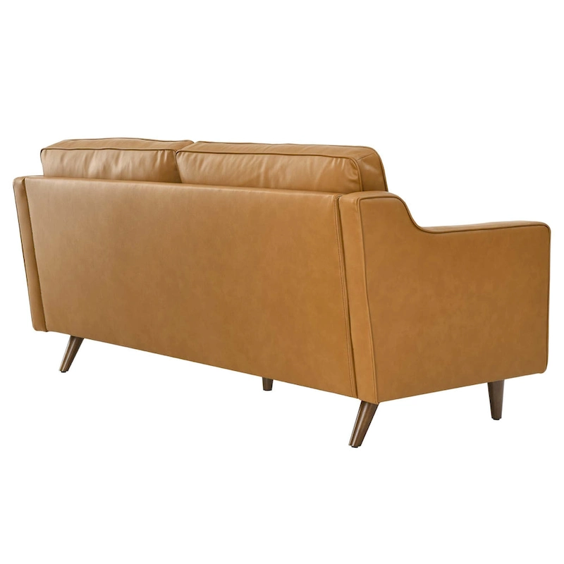 Impart Mid-century Modern Top-grain Leather Sofa