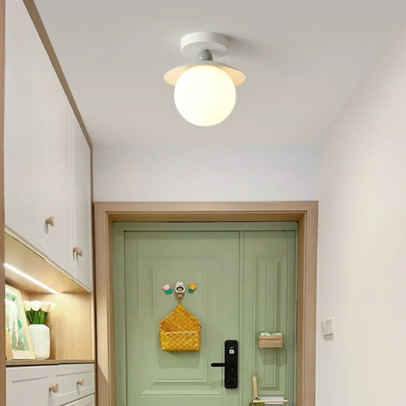 5 to 9 Inch Globe Semi Flush Ceiling Light for Living Room