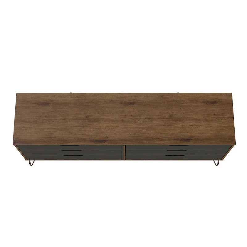6-Drawer Double Low Dresser with Metal Legs