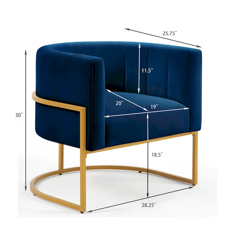 Accent Chair with Golden Metal Stand