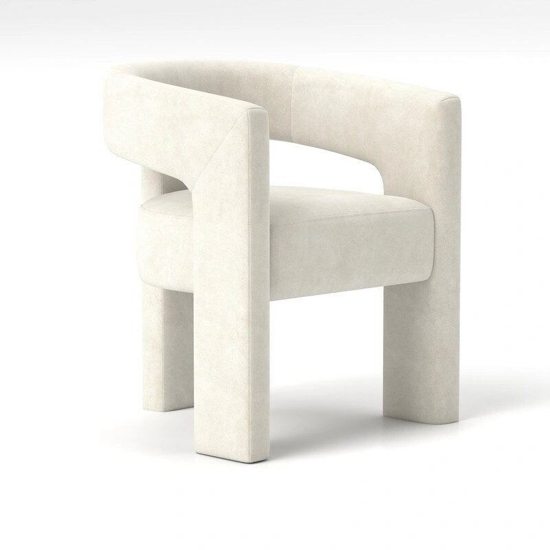 SEYNAR Modern Glam Velvet Upholstered Dining Chair, Open-Back Accent Chair