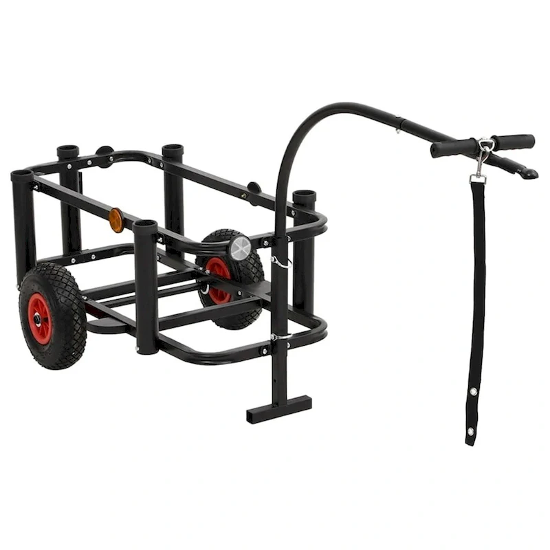 Fishing Trolley Black Steel - 34.3 x 14.6 x 32.3