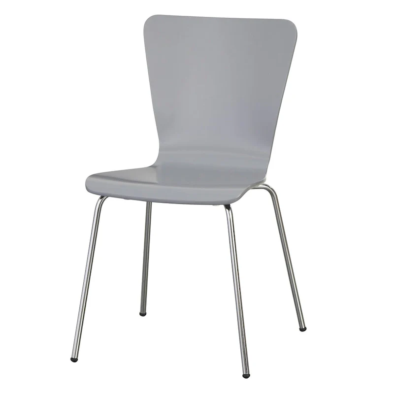 Hourglass Bentwood Chair, Grey/White/Espresso, Chrome Legs, Retro, Seats 1