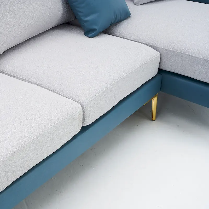 Ouyessir U-Shape Sectional Sofa 4-Seat Couch with Double Chaise Lounge