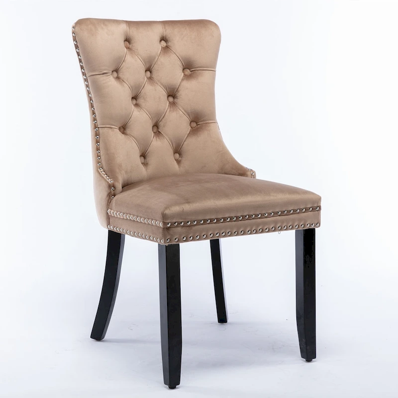 Velvet Upholstered Dining Chair 2-Pcs Set