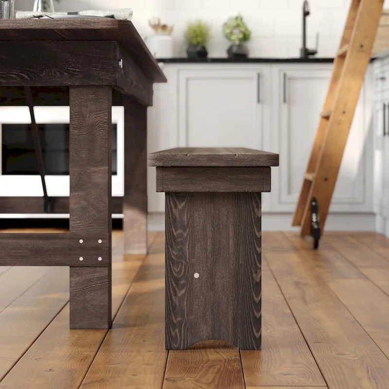 40 x 12 Antique Rustic Solid Pine Folding Farm Bench