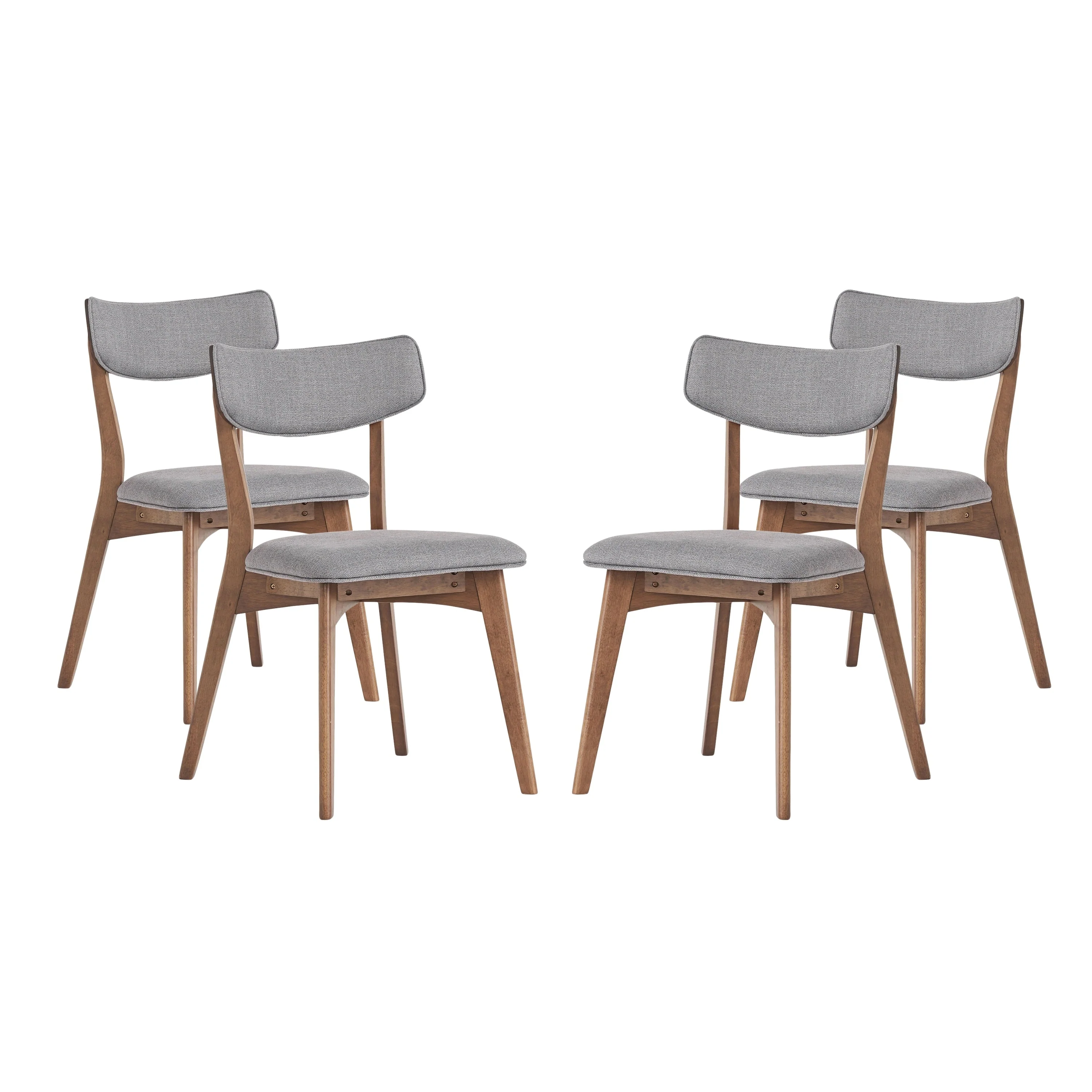 Chazz Mid-Century Modern Upholstered Rubberwood Dining Chairs (Set of 2/4) by Christopher Knight Home