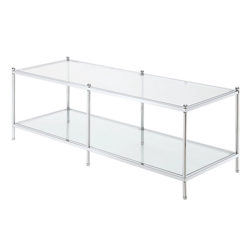 Convenience Concepts Royal Crest 2 Tier Glass Coffee Table