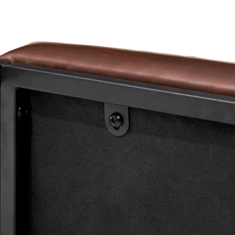 Glitzhome 24W Modern PU Leather Button-tufted Ottoman Foot Stool