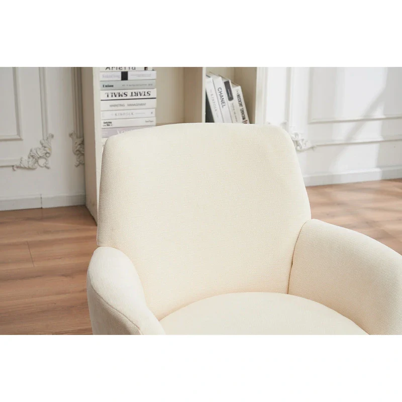 29.3 Upholstered Swivel Barrel Chair with Stainless Steel Base