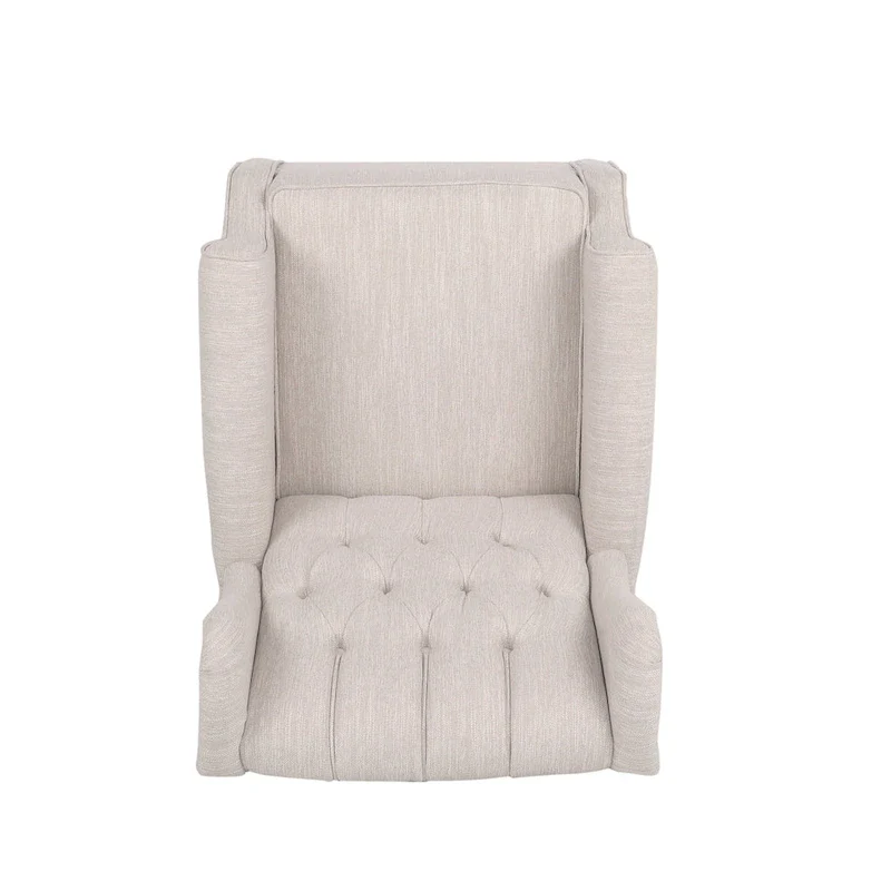 Dobles Fabric Tufted Wingback Rocking Chair by