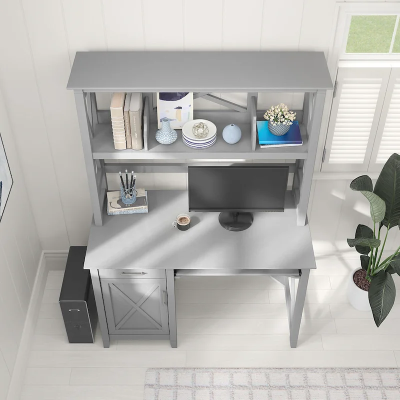 48W Small Computer Desk with Hutch