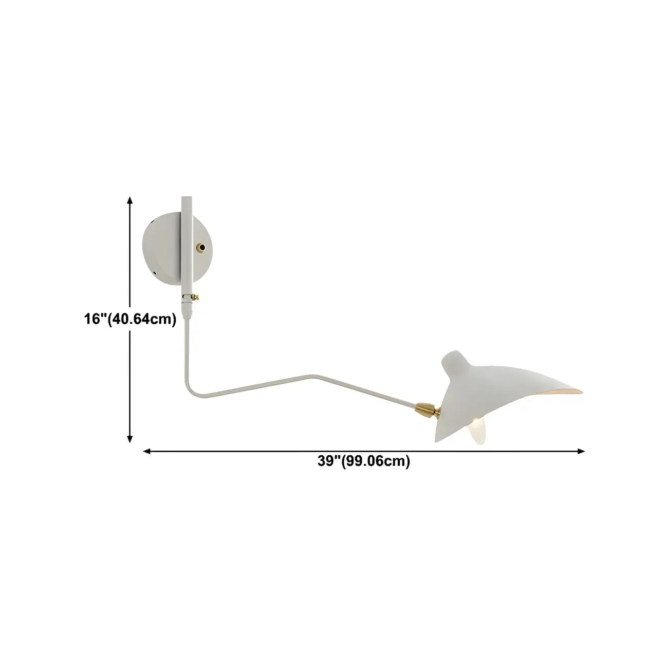 Modern 2-Light White Dual-Arm Swing Arm Wall Light