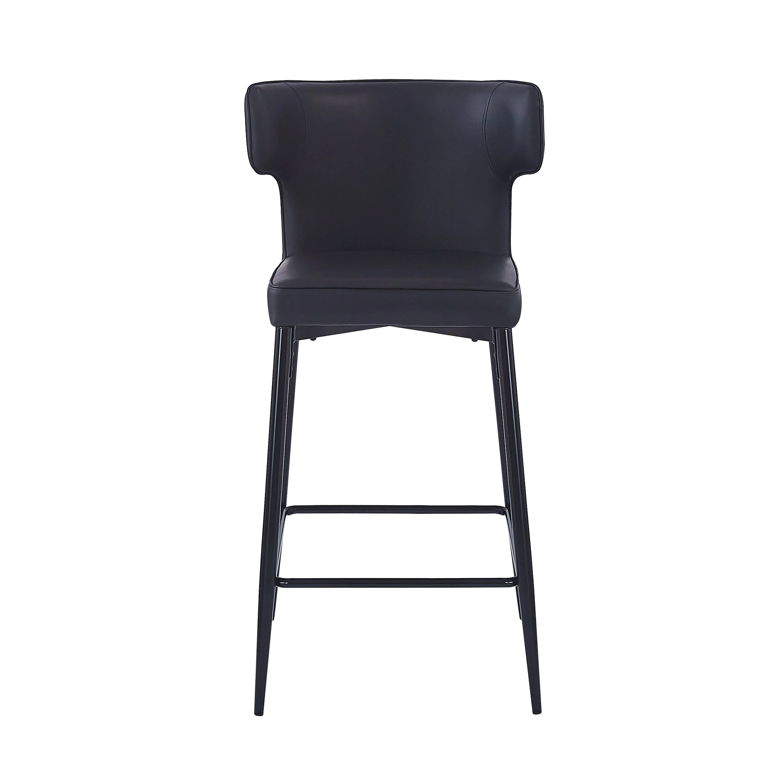Set of 2 Modern Counter Stools PU Leather Bar Chairs