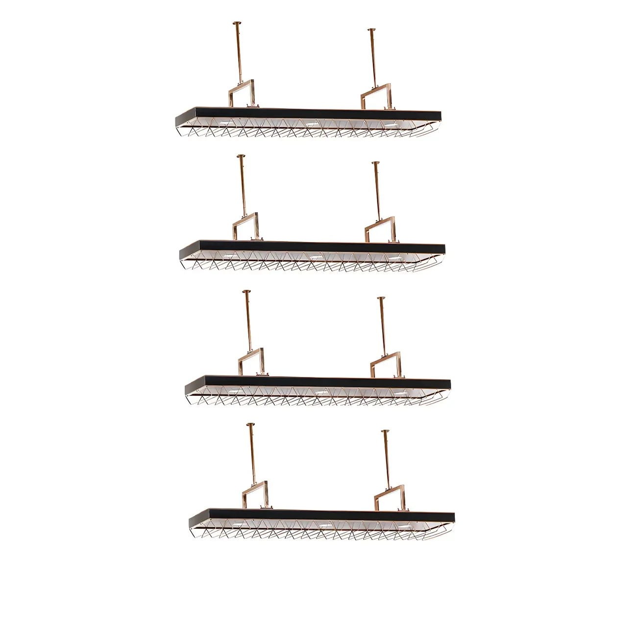 Elegant Black Hanging Wine Rack with Glass Holder