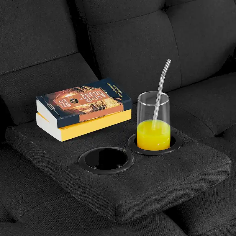 Yaheetech Fabric Upholstered Convertible Futon Sofa Bed