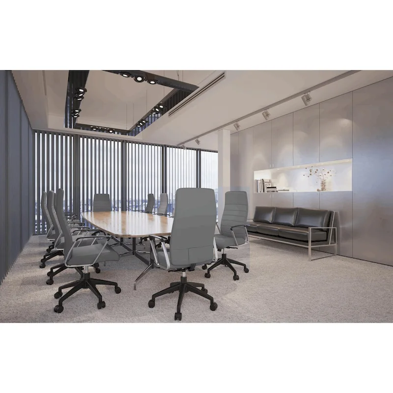 LeisureMod Hilton Modern High Back Leather Conference Office Chair