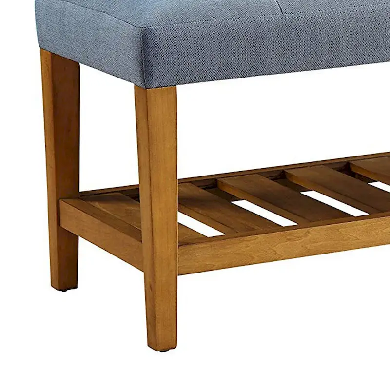 Wooden Bench, Blue & Oak
