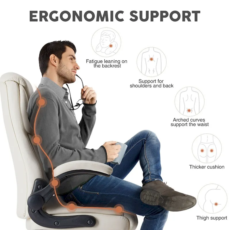 Flip-Up Armrest Adjustable Ergonomic Home Office chair