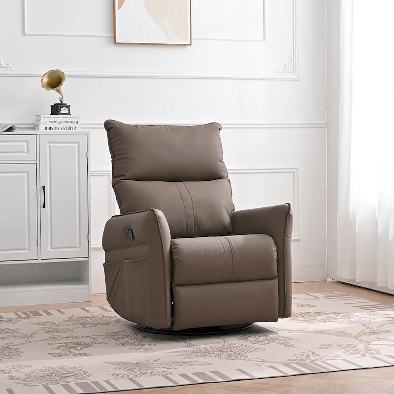 Modern PU Leather Rocker Seating Glider Swivel Recliner Chair