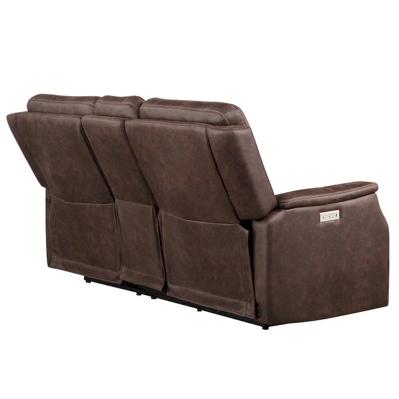 Steve Silver Faux Leather Power Reclining Console Loveseat