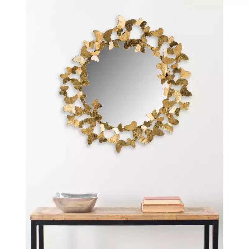 Ruthie Butterfly Mirror - 27 x 27 - MIR4083 - Gold - Safavieh