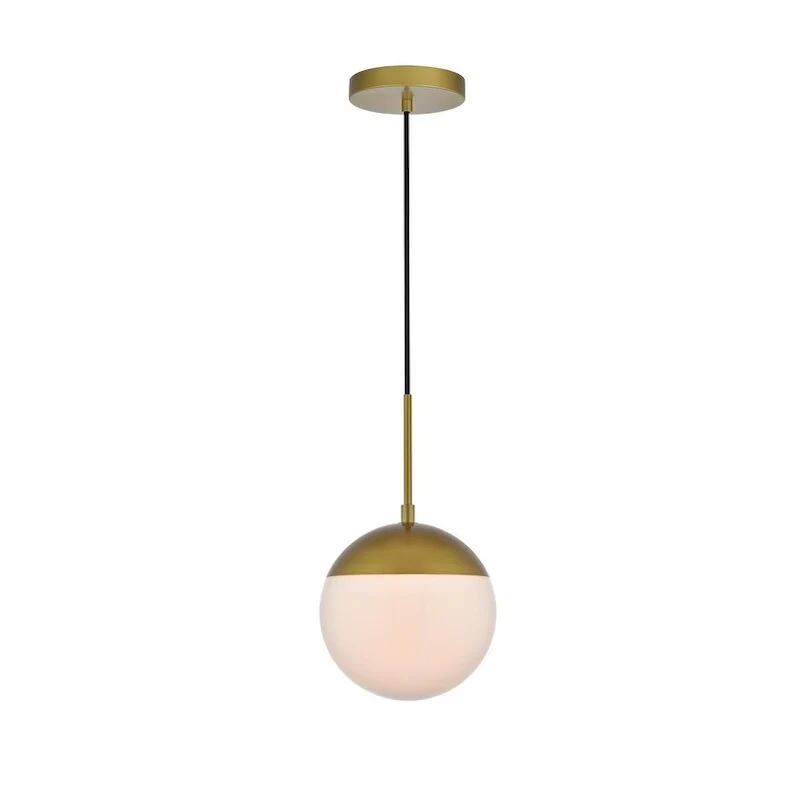 Frosted White Glass 1-Light 8-inch Pendant