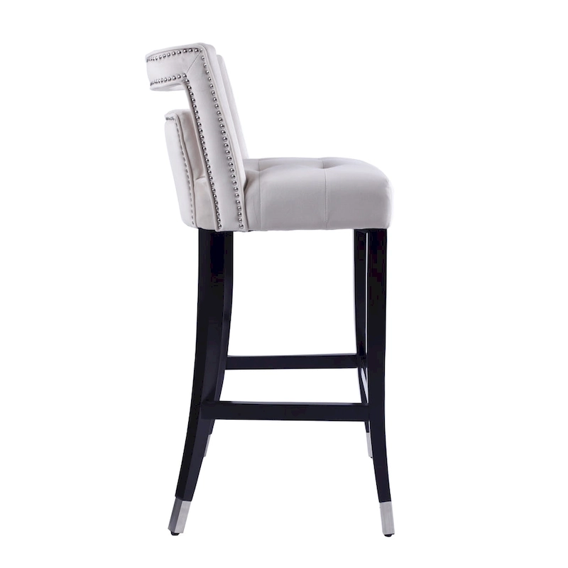 Suede Velvet Barstool with nailheads Dining Room Chair