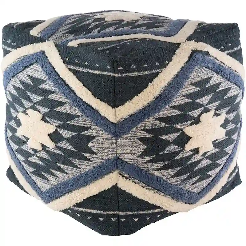 Katherine Boho Shag 18-inch Cube Pouf
