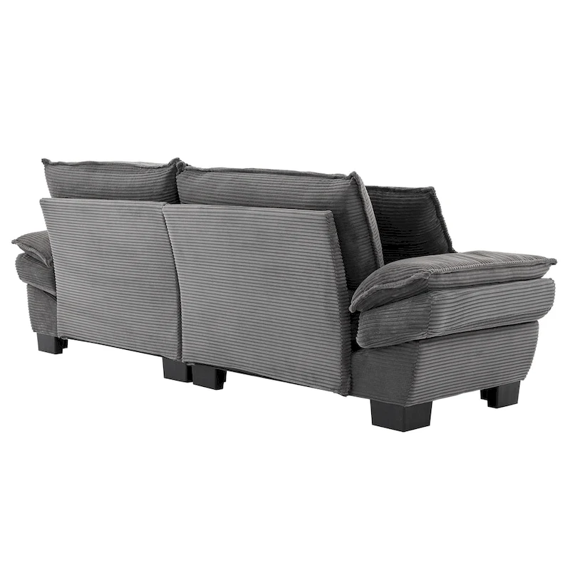 65.5 Upholstered 3-Seater Sofa Couch with Two Pillows and Sturdy Construction
