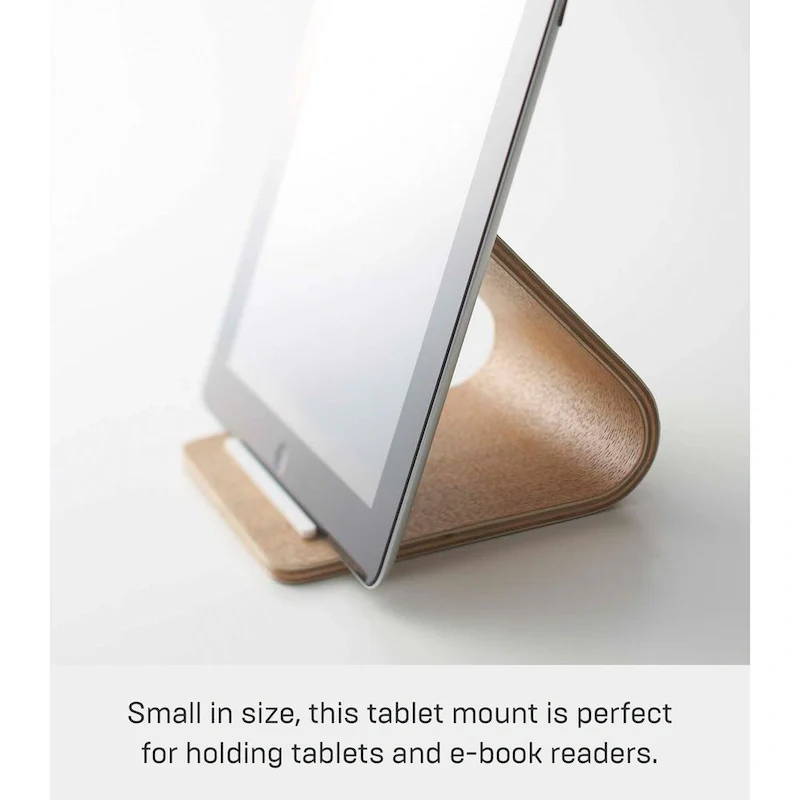 Yamazaki Home Tablet Stand, Wood - L 5.51 x W 4.72 x H 4.53 inches