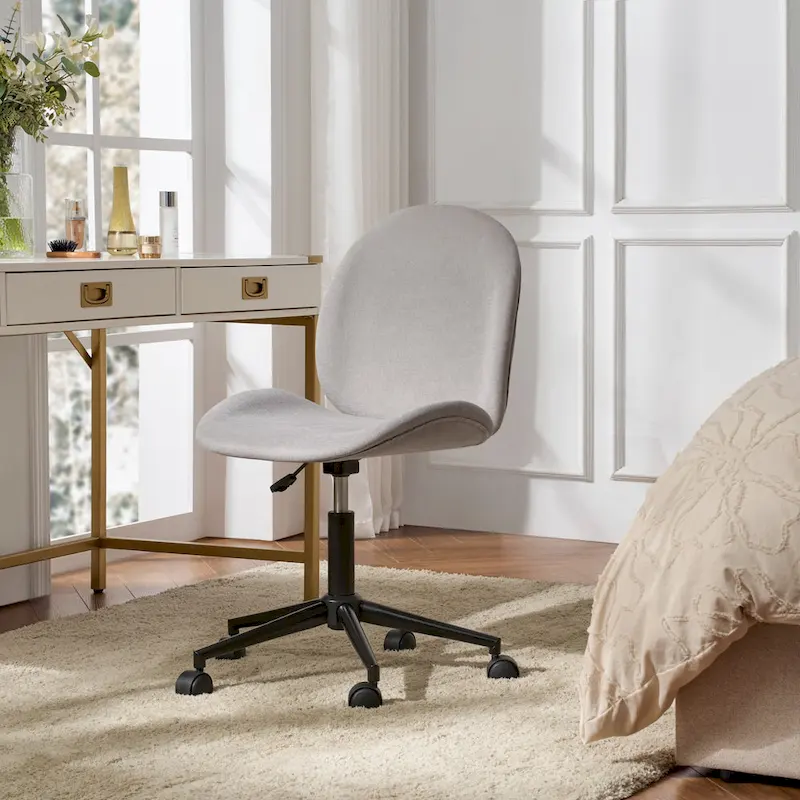 Ines Modern 0ffice Chair 360Whirling Armless With Metal Base by HULALA HOME