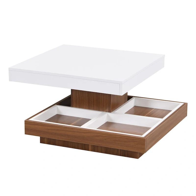 Modern Square Rotating Coffee Table