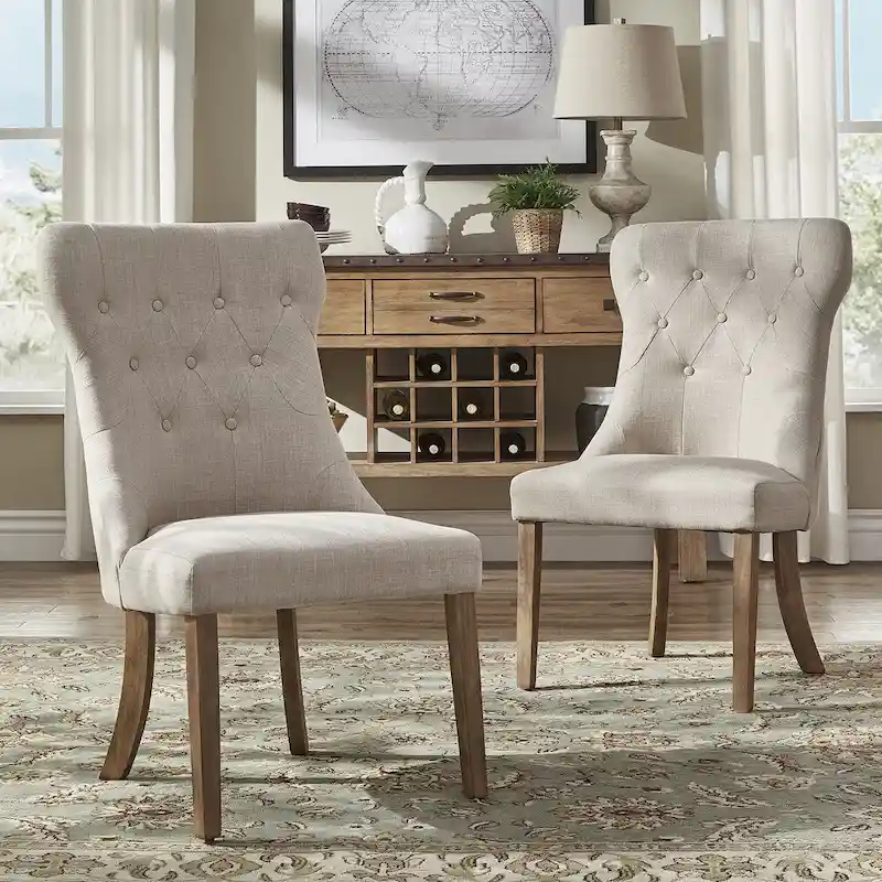 Voyager Button-tufted Dining Chairs (Set of 2) by iNSPIRE Q Artisan