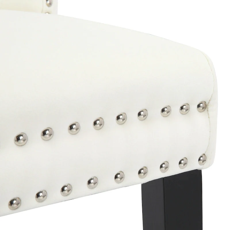 Grandview Tufted Wingback Dining Chair (Set of 4) with Nailhead and Ring Pulls