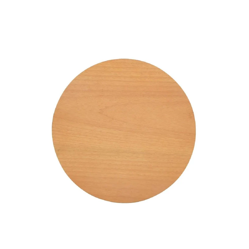 Brown Oak Round Side Table - 18
