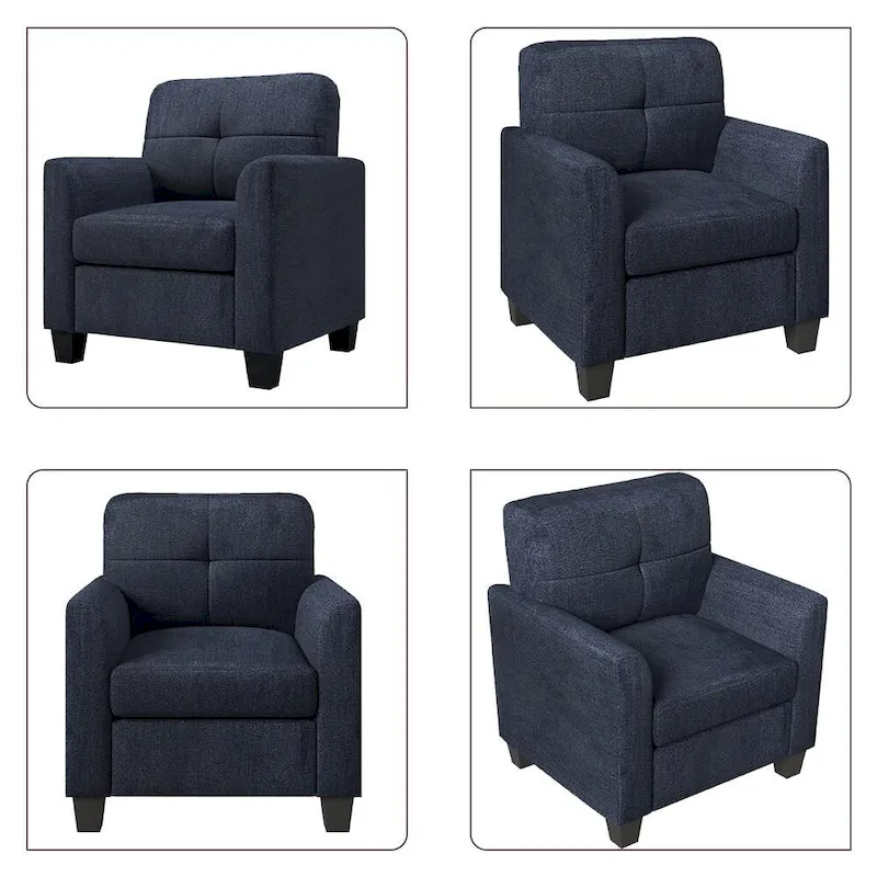 Mid-Century Upholstered Accent Chair Single Sofa with Armrest - 32.5Lx28.9Wx36.2H