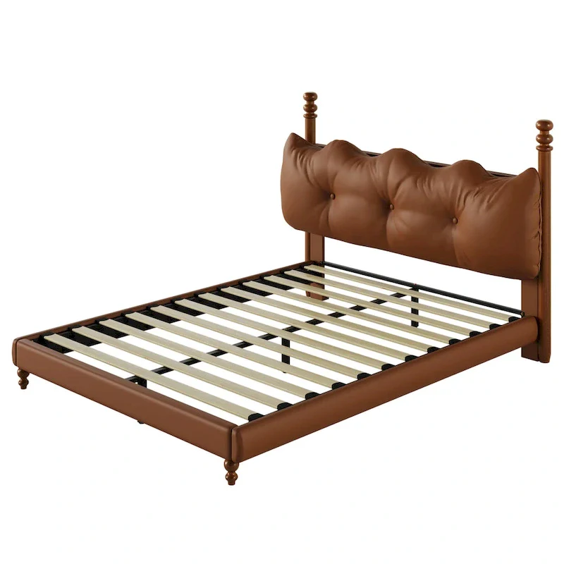 Calka Luxury Upholstered PU Leather Bed by Christopher Knight Home
