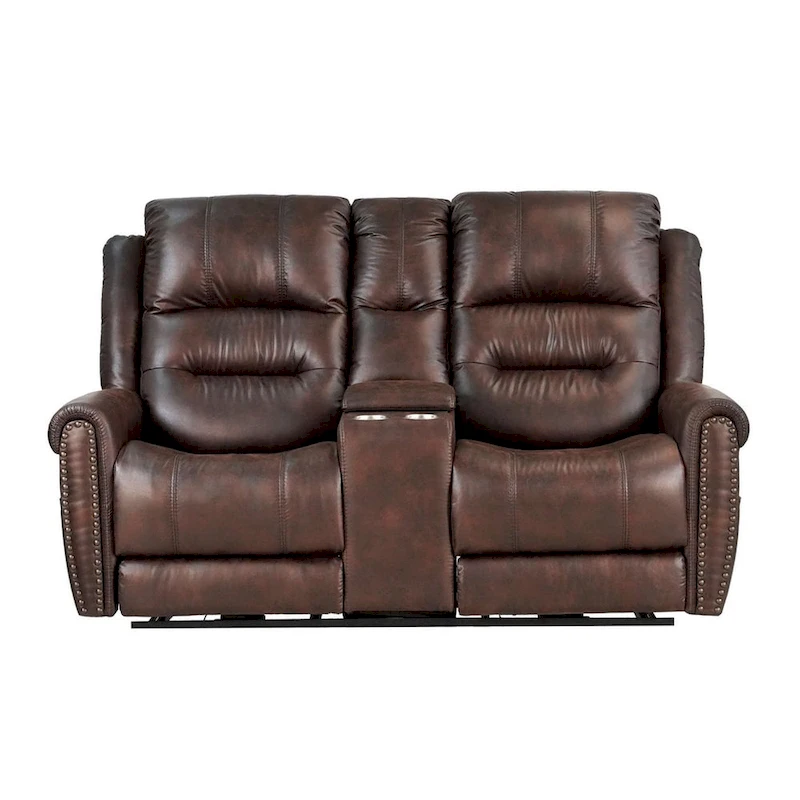Power Sofa Loveseat Recliner Adjustable Headrest High Back Nailhead
