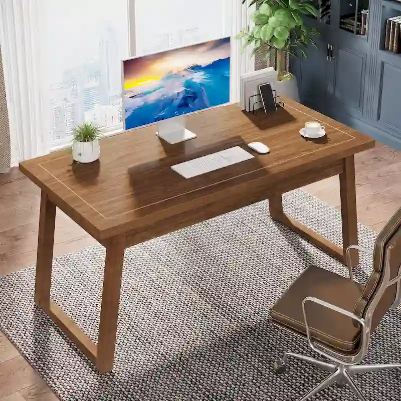 Home Office Executive Desk Solid Wood Computer Desk with Drawer