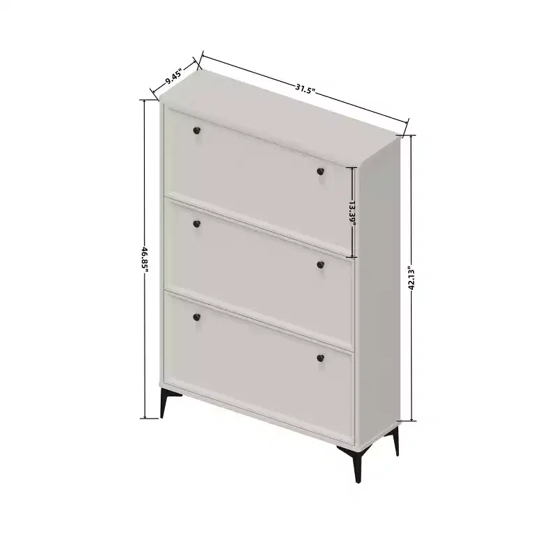 MAYEERTY Shoe Racks with 3 Flip Drawera Entrance Shoe Cabinet Hidden Shoe Cabinet with Independent Legs