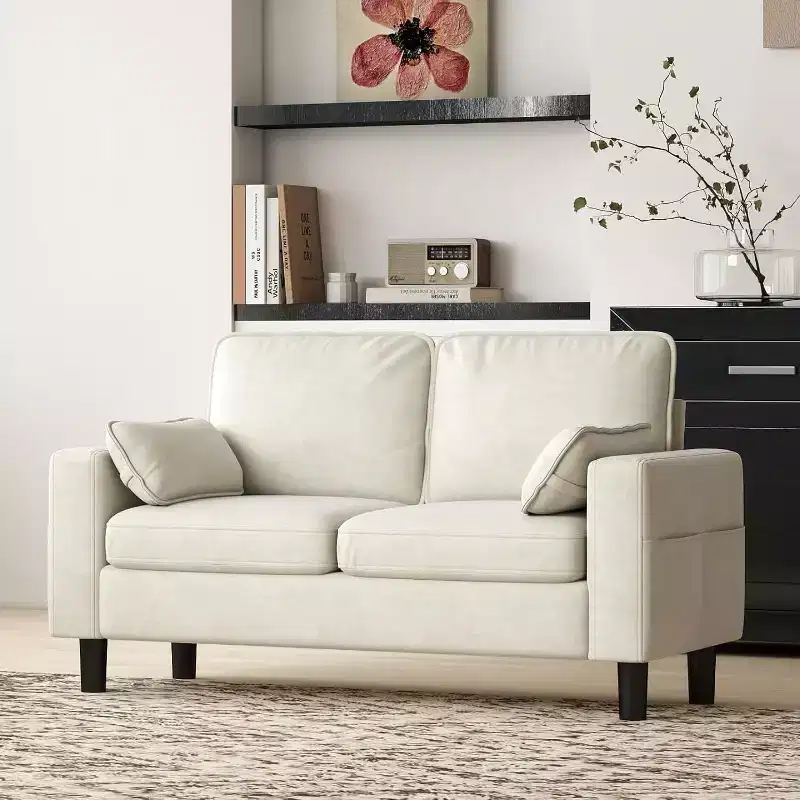 Kinsuite Loveseat Sofa Chair - 56 Modern Accent Chairs with Arm, Beige