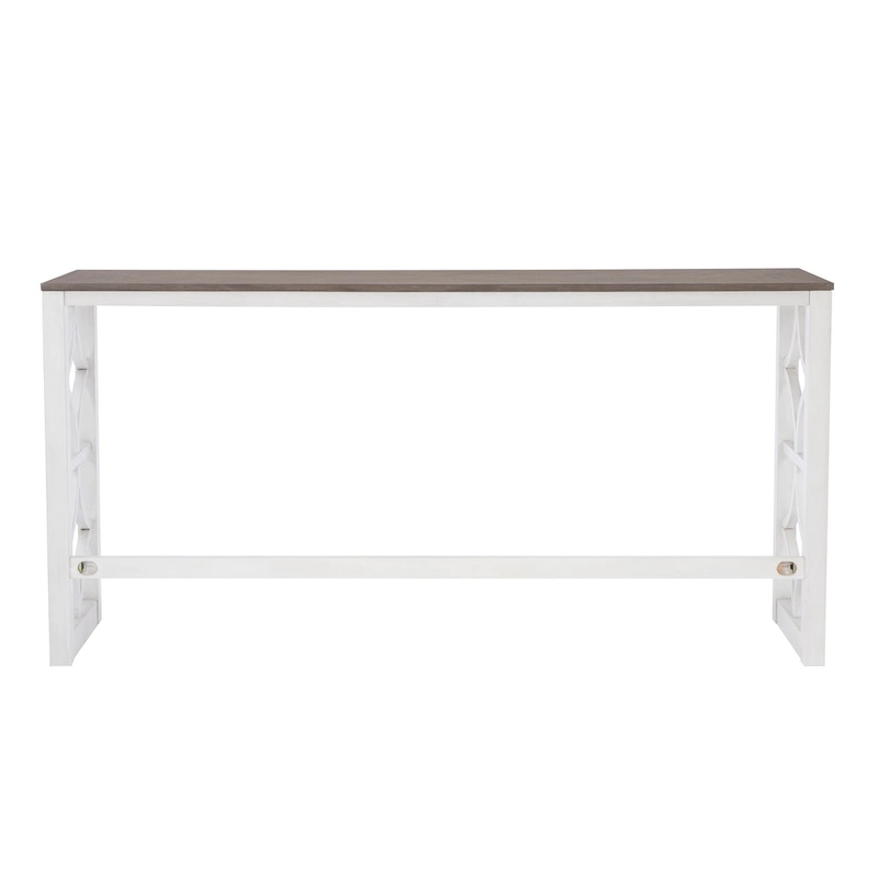 Crewson Wood 2-Piece Nesting Rolling Console with 3 Stools