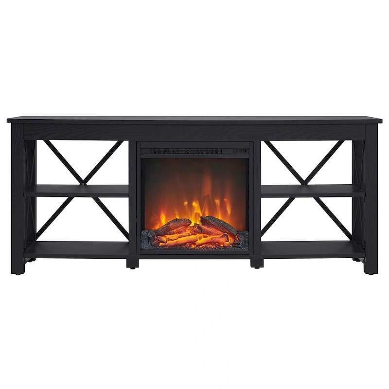 Sawyer TV Stand with Log Fireplace Insert