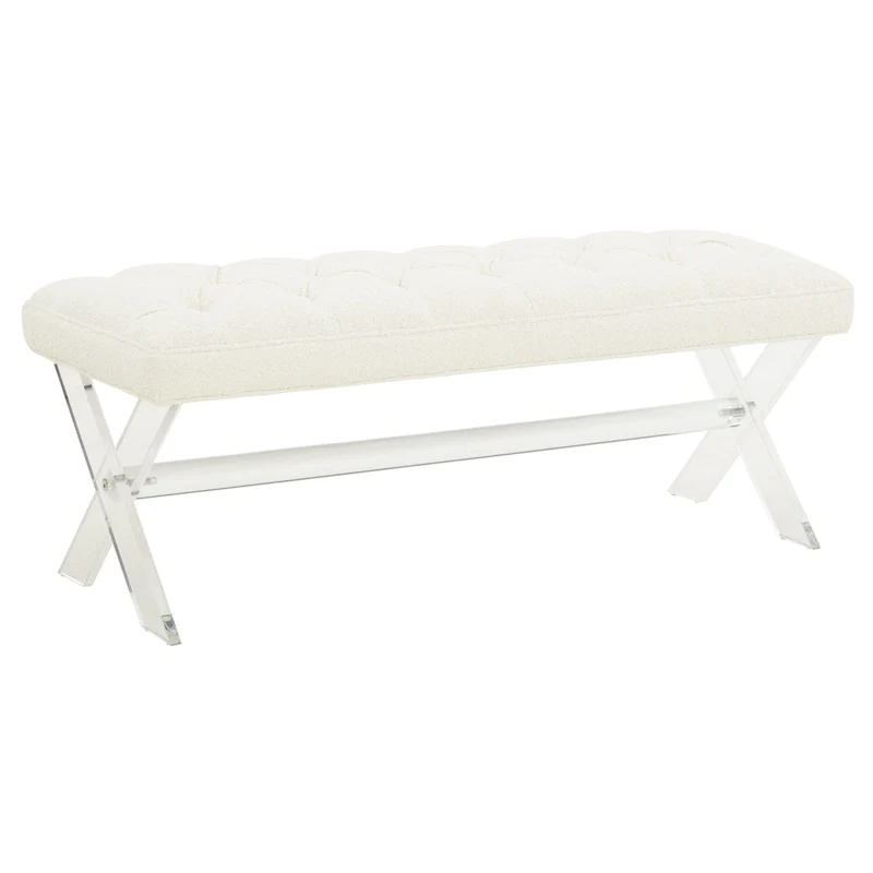 SAFAVIEH Couture Ketevan Tufted Acrylic Bench - 48x18x18. - 48 W x 18 L x 18 H - 48Wx18Dx18H